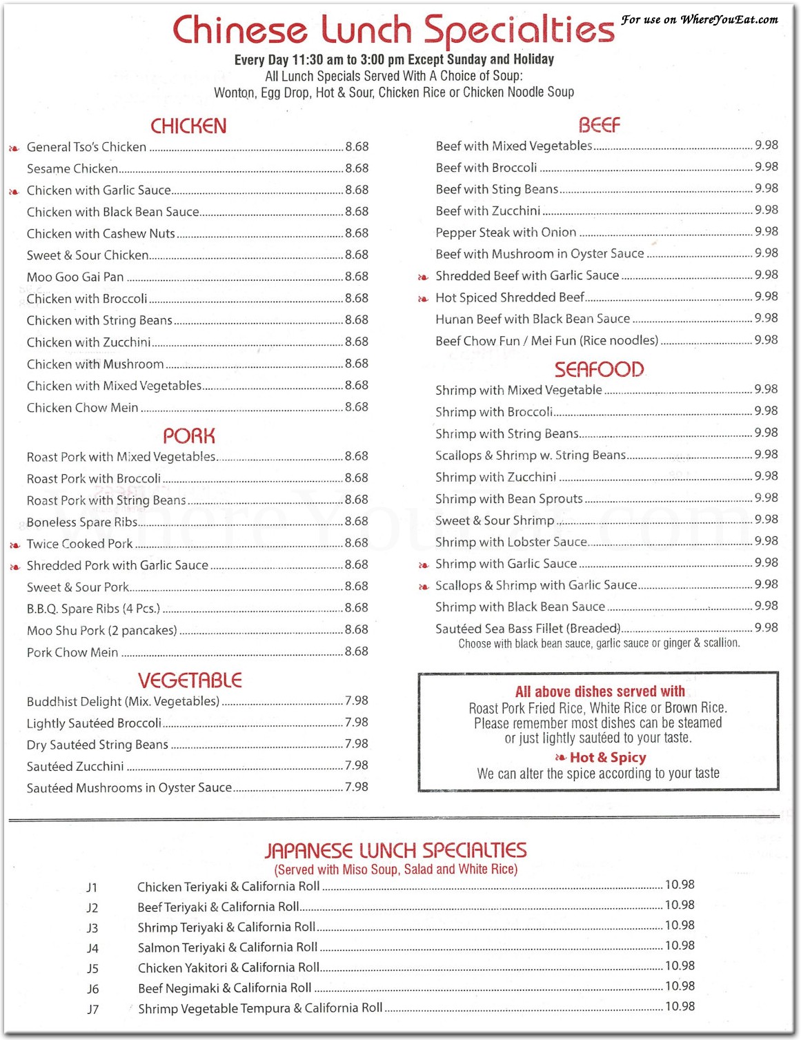 menu
